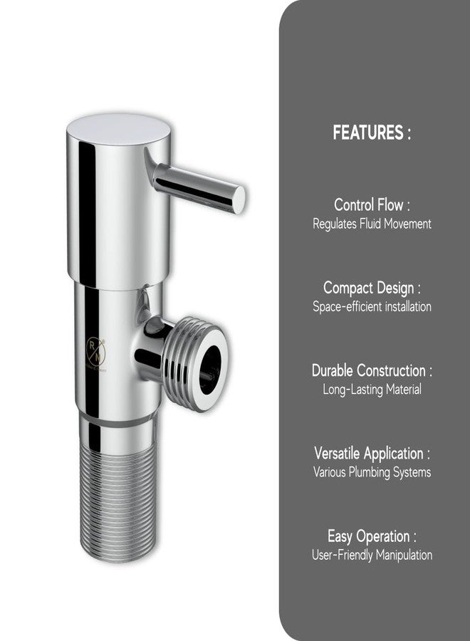 R. N. RN Turbo Angle Valve With Flange SS 304 for Bathroom, Kitchen Sink, Geyser & Washbasin | Angle Cock Chrome Finish_RNAV4001TU - Image 5